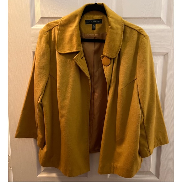 Harve Benard Jackets & Blazers - 🌟Vintage Harve Bernard Cute Dark Yellow 100% Wool Winter Fall Autumn Coat XL🌟